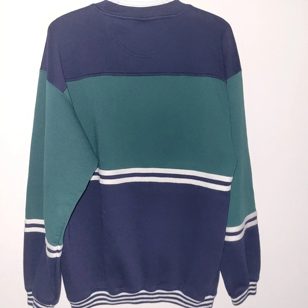 Vintage Mickey & Co‎ Blue Green Size Large Sweatshirt Brazos Sportswear 90's